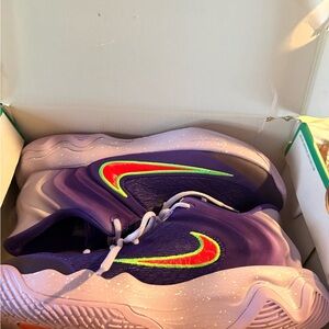 Nike Court Purple and Bright Crimson Giannis Immortality 4 Box Label